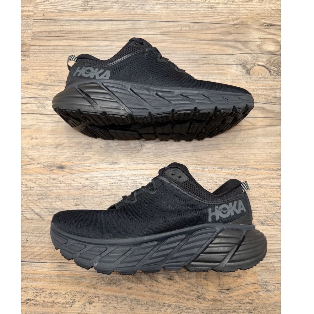 Hoka One One Gaviota 3 Womens 8.5 Wide Running Triple Black Mesh Sneaker 1113520